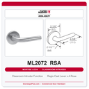 Corbin Russwin ML2072 RSA Classroom Intruder Mortise Lockset | Grade 1 Commercial