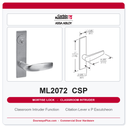 Corbin Russwin ML2072 CSP Classroom Intruder Mortise Lockset | Grade 1 Commercial