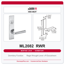 Corbin Russwin ML2082 RWR Dormitory or Exit Mortise Lockset | Grade 1 Commercial