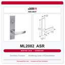 Corbin Russwin ML2082 ASR Dormitory or Exit Mortise Lockset | Grade 1 Commercial