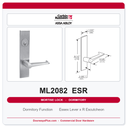 Corbin Russwin ML2082 ESR Dormitory or Exit Mortise Lockset | Grade 1 Commercial
