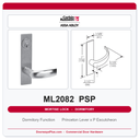 Corbin Russwin ML2082 PSP Dormitory or Exit Mortise Lockset | Grade 1 Commercial