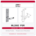 Corbin Russwin ML2082 PSR Dormitory or Exit Mortise Lockset | Grade 1 Commercial
