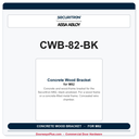 Securitron CWB-82-BK | Concrete Wood Bracket
