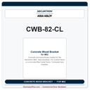 Securitron CWB-82-CL | Concrete Wood Bracket
