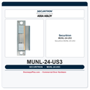 Securitron MUNL-24-US3 UnLatch Electric Strike for Mortise Locks - 24 VDC, Fail Secure, Bright Brass