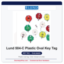 Lund 504-C Plastic Oval Key Tag with Snap-On Link, 100-Pack