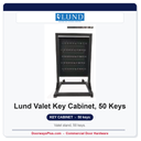 Lund VALET 50 Key Cabinet with Rolling Stand, 14-Gauge Steel, Made in USA